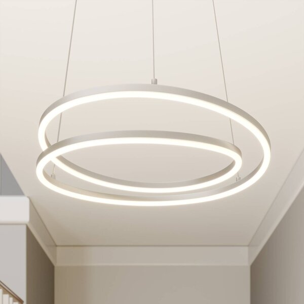 Lampa wisząca Davian Lindby, możliwość ściemniania, aluminiowy / szary / cynkowy, salon / jadalnia, aluminium, nowoczesny