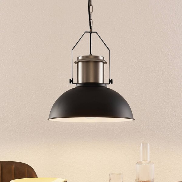 Lampa wisząca Freitjof Lindby, możliwość ściemniania, czarny, salon / jadalnia, metal, industrialny