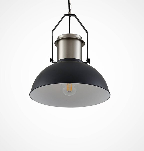 Lampa wisząca Freitjof Lindby, możliwość ściemniania, czarny, salon / jadalnia, metal, industrialny