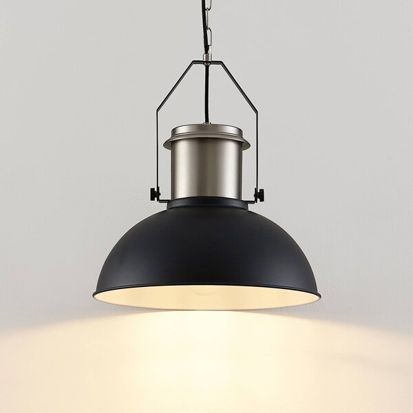 Lampa wisząca Freitjof Lindby, możliwość ściemniania, czarny, salon / jadalnia, metal, industrialny