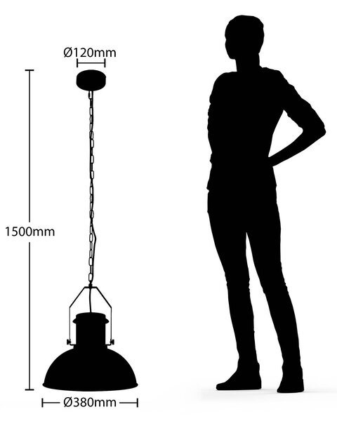 Lampa wisząca Freitjof Lindby, możliwość ściemniania, czarny, salon / jadalnia, metal, industrialny