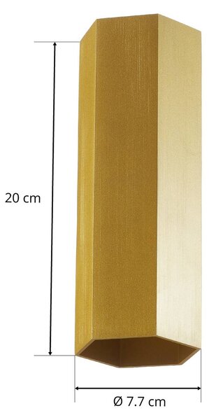 Wever & Ducré Lighting Kinkiet Hexo mini, możliwość ściemniania, mosiężny / złoty, salon / jadalnia, aluminium, nowoczesny