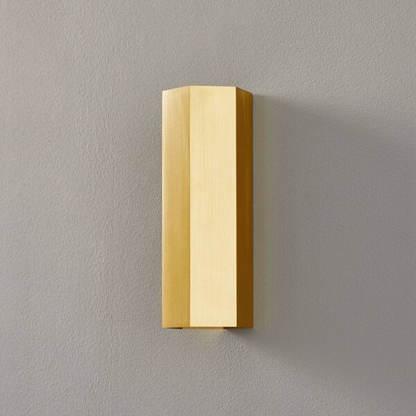 Wever & Ducré Lighting Kinkiet Hexo mini, możliwość ściemniania, mosiężny / złoty, salon / jadalnia, aluminium, nowoczesny