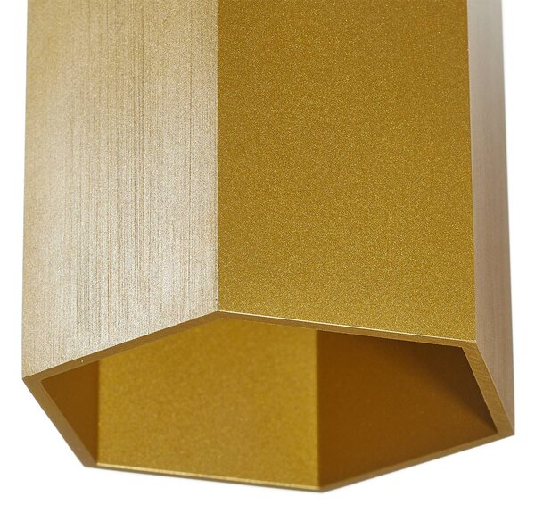 Wever & Ducré Lighting Kinkiet Hexo mini, możliwość ściemniania, mosiężny / złoty, salon / jadalnia, aluminium, nowoczesny