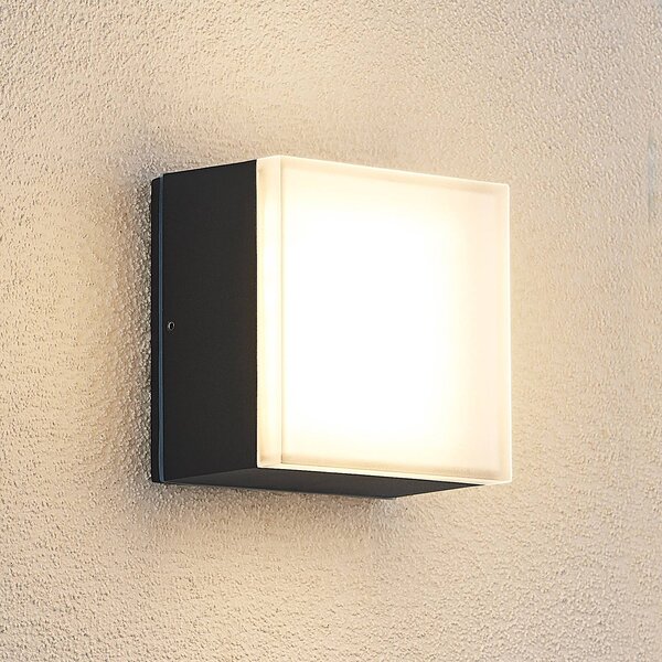 Lindby Mathea lampa sufitowa LED, kątowa, czarny, aluminium, nowoczesny