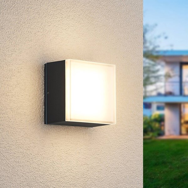 Lindby Mathea lampa sufitowa LED, kątowa, czarny, aluminium, nowoczesny
