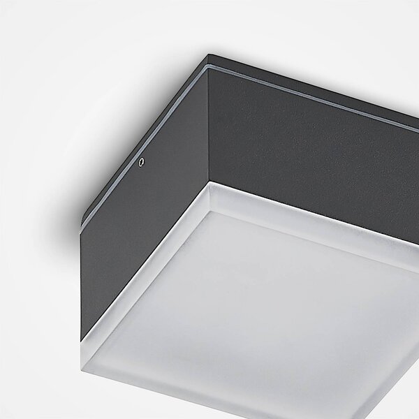 Lindby Mathea lampa sufitowa LED, kątowa, czarny, aluminium, nowoczesny