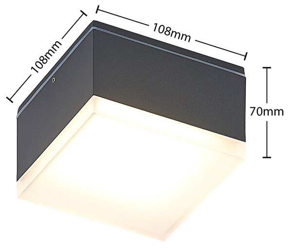 Lindby Mathea lampa sufitowa LED, kątowa, czarny, aluminium, nowoczesny