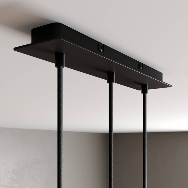 Lampa wisząca Franka Arcchio, czarny, salon / jadalnia, aluminium, nowoczesny