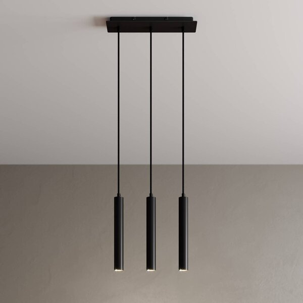 Lampa wisząca Franka Arcchio, czarny, salon / jadalnia, aluminium, nowoczesny