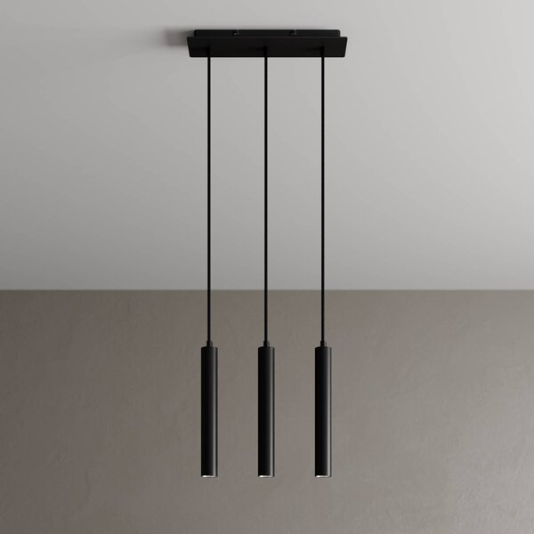 Lampa wisząca Franka Arcchio, czarny, salon / jadalnia, aluminium, nowoczesny