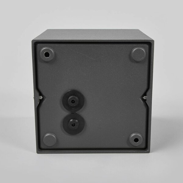 Lampa sufitowa LED Lucande Tanea, 12x12 cm, ciemnoszara, IP54 Tanea, aluminiowy / szary / cynkowy, aluminium, nowoczesny