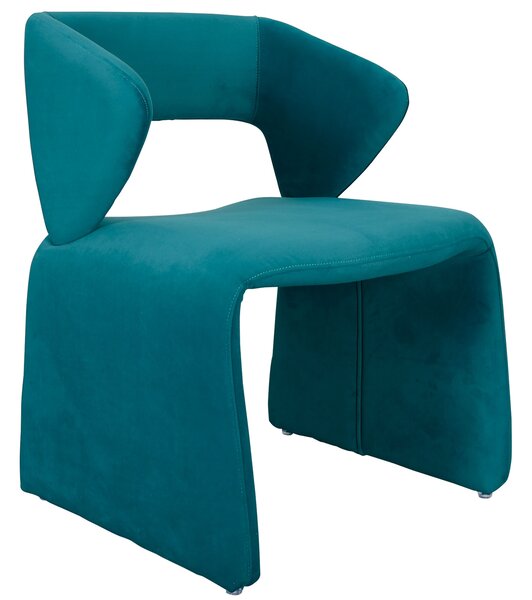 Designerskie krzesło fotelowe z tkaniny aksamitnej Nua N2