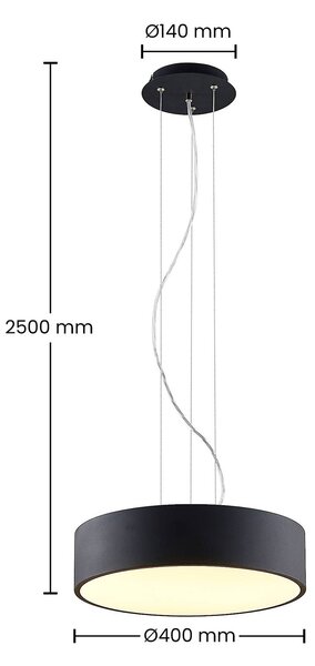 Lampa wisząca Noabelle Arcchio, możliwość ściemniania, czarny, kuchnia, metal, nowoczesny
