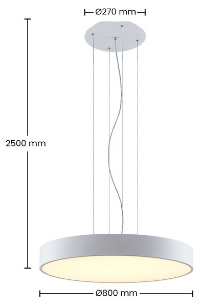 Lampa wisząca Noabelle Arcchio, możliwość ściemniania, biały / opal, kuchnia, metal, nowoczesny