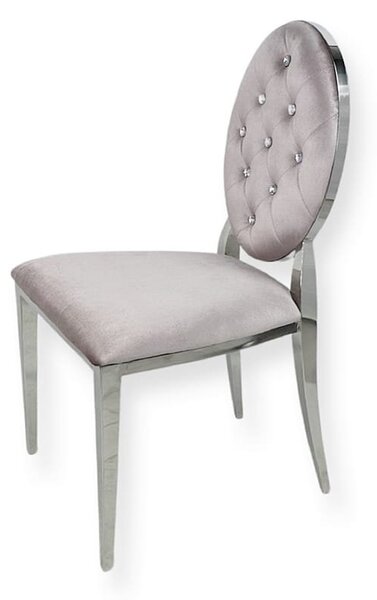 Krzesło Ludwik glamour Pink - nowoczesne krzesła pikowane kryształkami