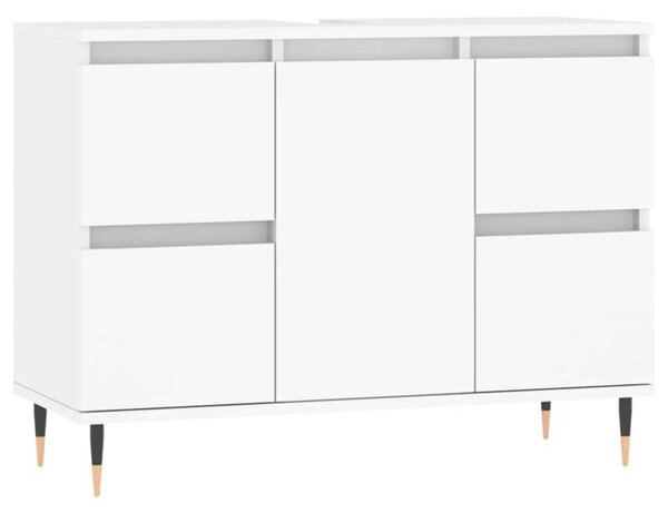 Szafka łazienkowa, biała, 80x33x60 cm, materiał drewnopochodny