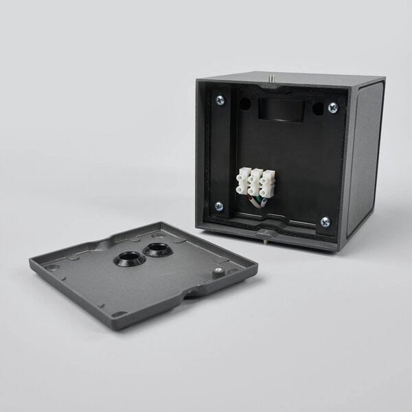 Kinkiet zewnętrzny LED Merjem Lucande, aluminiowy / szary / cynkowy, aluminium, nowoczesny
