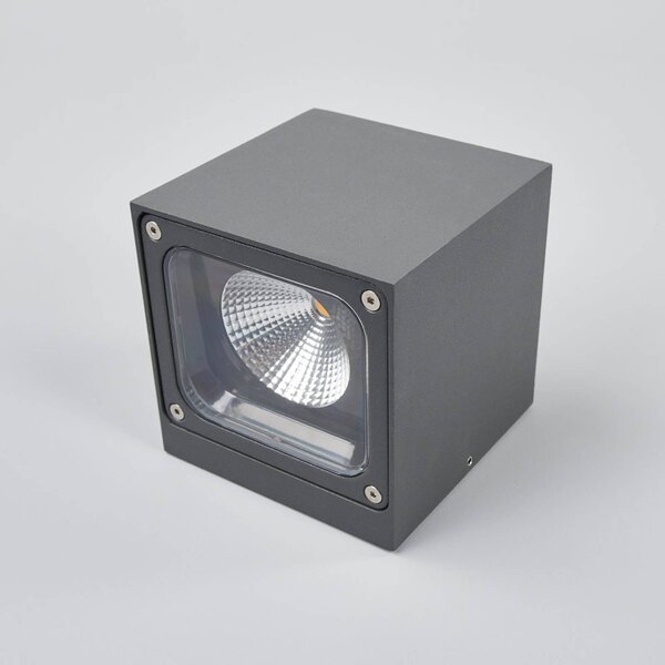 Kinkiet zewnętrzny LED Merjem Lucande, aluminiowy / szary / cynkowy, aluminium, nowoczesny
