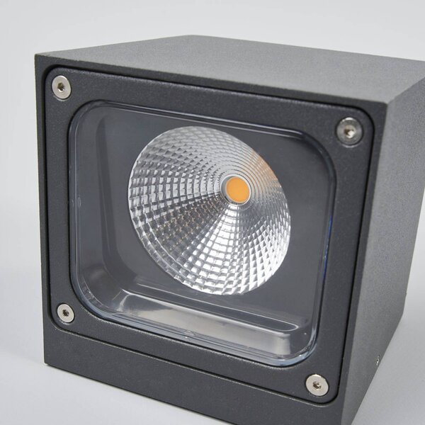 Kinkiet zewnętrzny LED Merjem Lucande, aluminiowy / szary / cynkowy, aluminium, nowoczesny