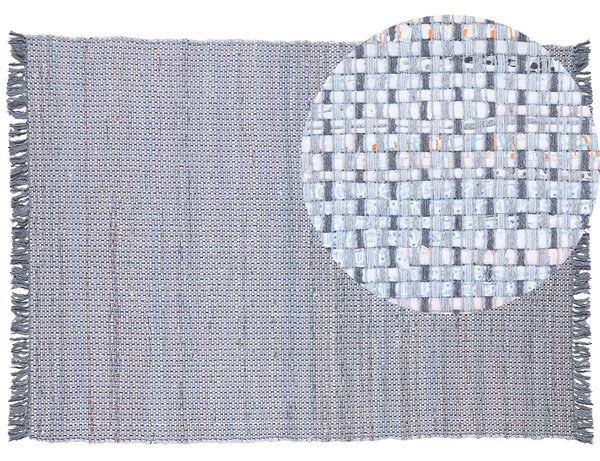 Dywan bawełniany boho 160 x 230 cm prostokątny ręcznie tkany szary Besni Beliani
