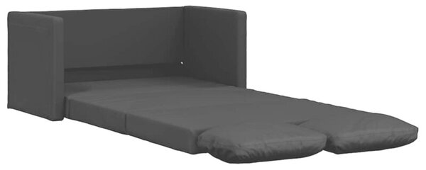 Sofa podÅogowa 2-w-1, czarna, 112x174x55 cm, sztuczna skÃ³ra