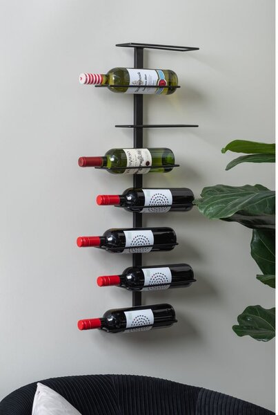 Czarny wiszący metalowy regał na wino liczba butelek 8 Float – PT LIVING