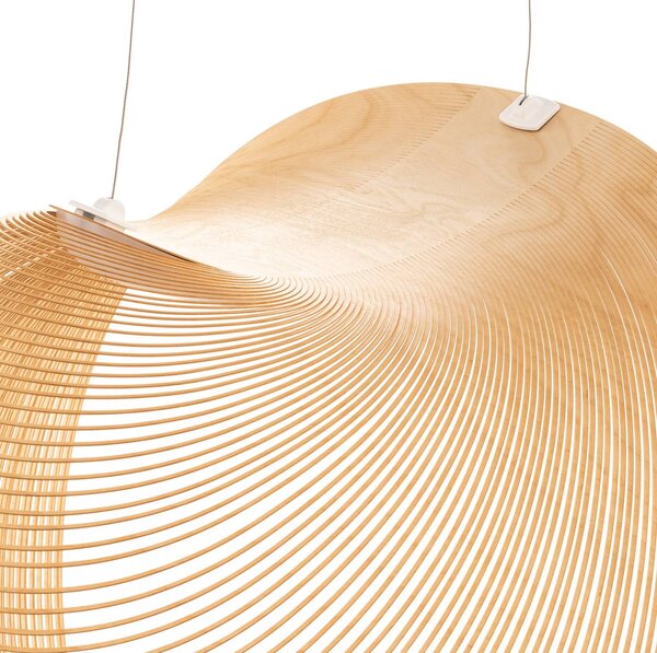 Luceplan Lampa wisząca Illan, możliwość ściemniania, jasne drewno, salon / jadalnia, drewno, design