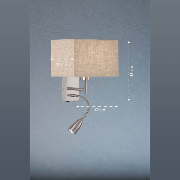 FISCHER & HONSEL Kinkiet Dream, aluminiowy / szary / cynkowy, salon / jadalnia, metal