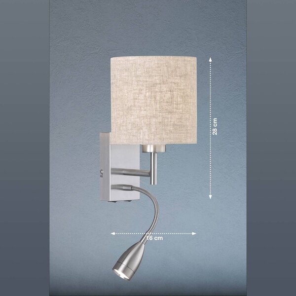 FISCHER & HONSEL Kinkiet Dreamer, aluminiowy / szary / cynkowy, salon / jadalnia, metal