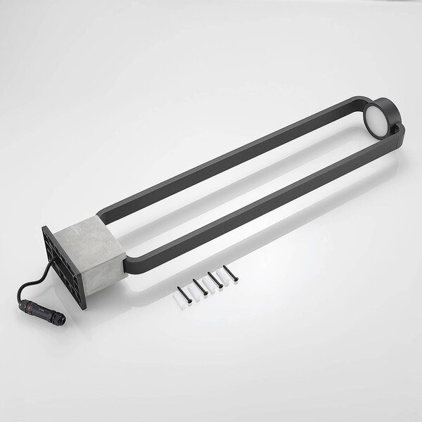 Słupek oświetleniowy LED Belna Lucande, czarny, aluminium, nowoczesny