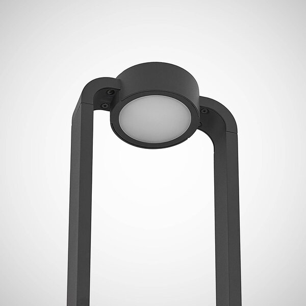 Słupek oświetleniowy LED Belna Lucande, czarny, aluminium, nowoczesny