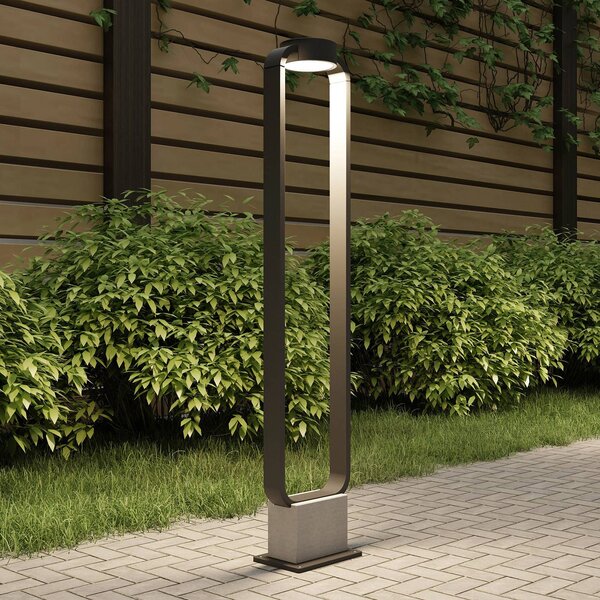 Słupek oświetleniowy LED Belna Lucande, czarny, aluminium, nowoczesny