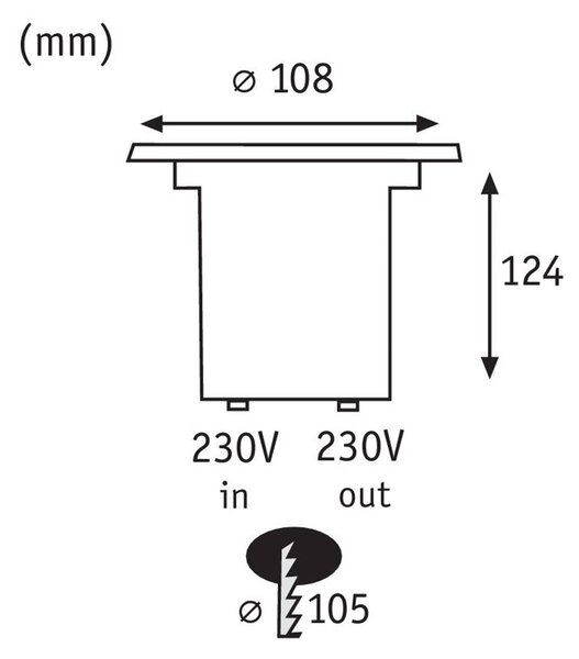 Paulmann Oprawa wpuszczana podłogowa LED Special, IP67, Ø 11 cm Special, aluminiowy / szary / cynkowy, stal szlachetna