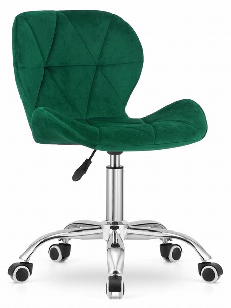 EMWOmeble Krzesło obrotowe AVOLA 3804 zielony welur/srebrna noga