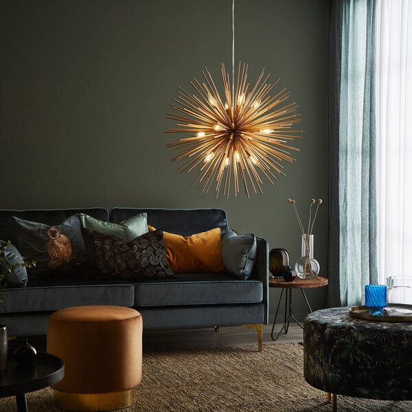 Markslöjd Lampa wisząca Soleil, możliwość ściemniania, mosiężny / złoty, salon / jadalnia, metal