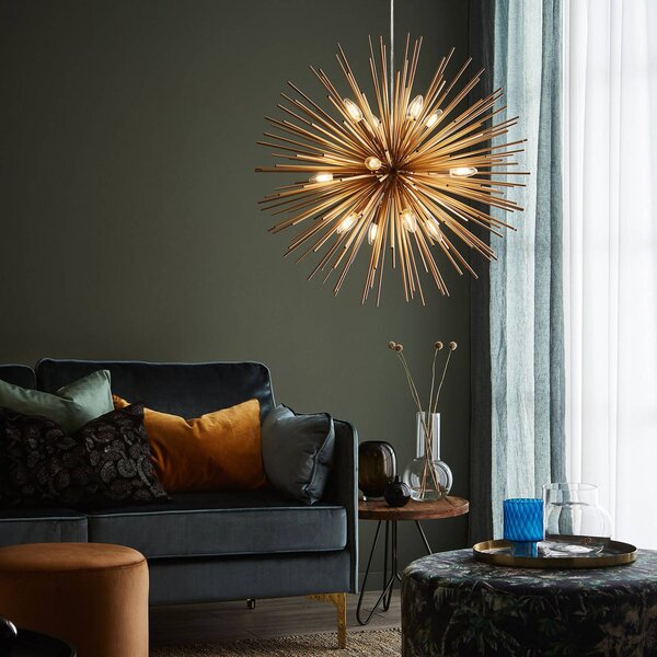 Markslöjd Lampa wisząca Soleil, możliwość ściemniania, mosiężny / złoty, salon / jadalnia, metal
