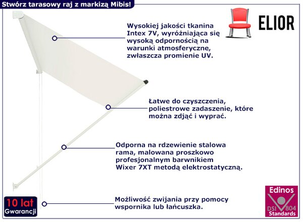 Kremowa markiza tarasowa S9-B79