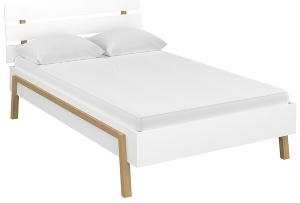 Białe skandynawskie łóżko młodzieżowe z materacem 120x200 cm - Oris 13X