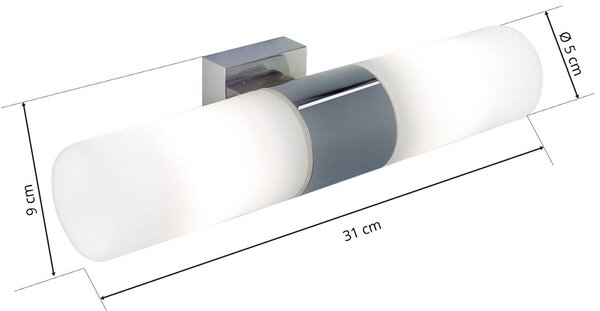 Nordlux Kinkiet TARGET, możliwość ściemniania, chromowy / srebrny, łazienka, metal, nowoczesny