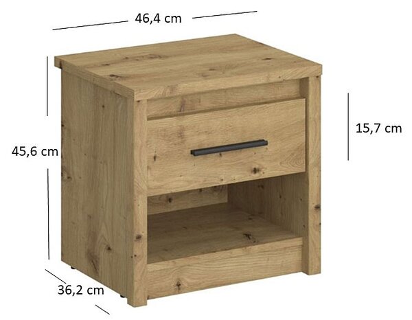 Klasyczna Szafka Nocna Z Szufladą Dąb Artisan T1-T59
