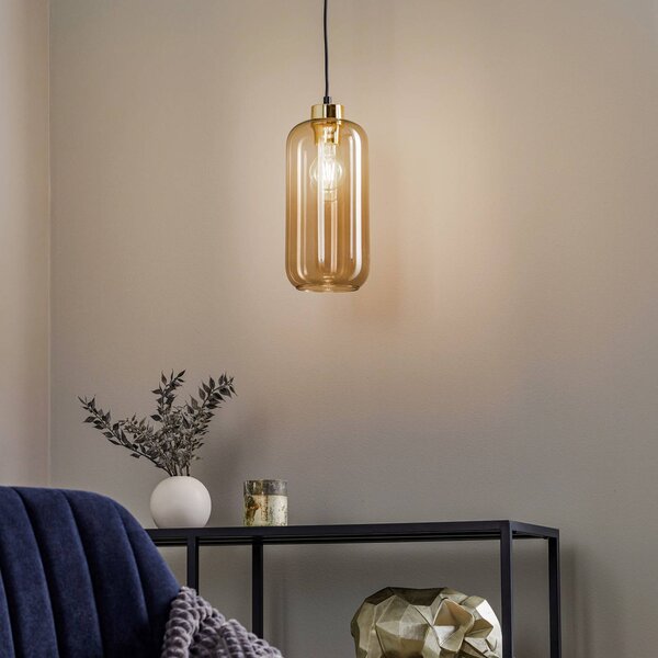 Lampa wisząca szklana Marco Green TK Lighting, możliwość ściemniania, brązowy / rdzawy, salon / jadalnia, szkło, nowoczesny