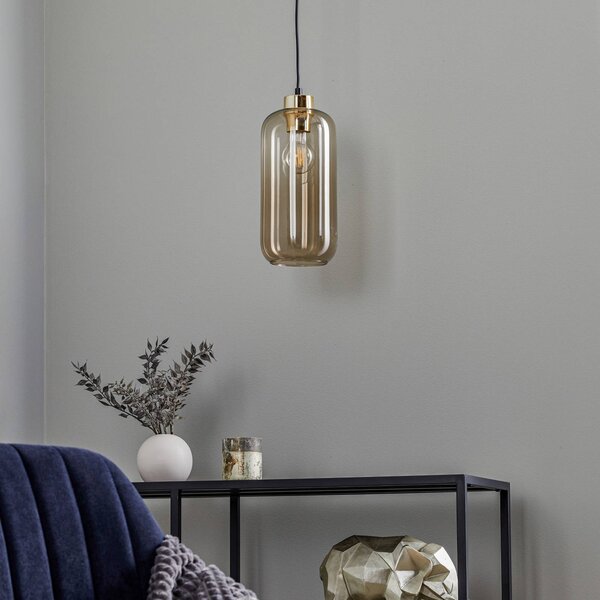 Lampa wisząca szklana Marco Green TK Lighting, możliwość ściemniania, brązowy / rdzawy, salon / jadalnia, szkło, nowoczesny