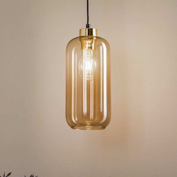 Lampa wisząca szklana Marco Green TK Lighting, możliwość ściemniania, brązowy / rdzawy, salon / jadalnia, szkło, nowoczesny