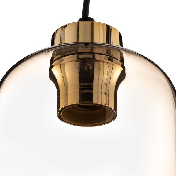 Lampa wisząca szklana Marco Green TK Lighting, możliwość ściemniania, brązowy / rdzawy, salon / jadalnia, szkło, nowoczesny