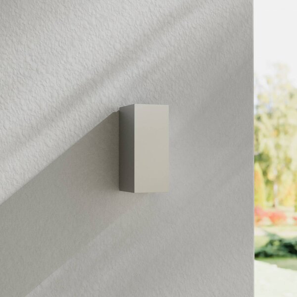 Kinkiet zewnętrzny LED TAVI Lucande, aluminiowy / szary / cynkowy, przedpokój, aluminium, nowoczesny