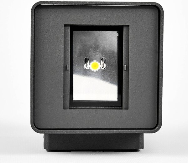 Kinkiet zewnętrzny LED Aaron Lucande, czarny, aluminium, nowoczesny