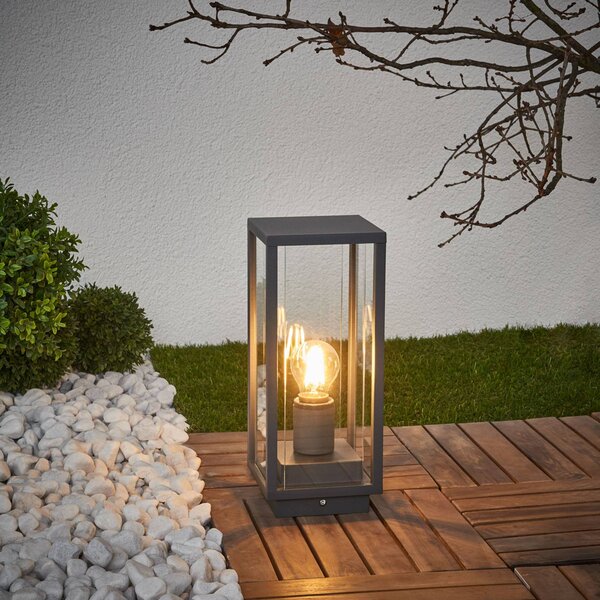 Lampa ogrodowa stojąca Annalea Lucande, możliwość ściemniania, czarny, aluminium, nowoczesny
