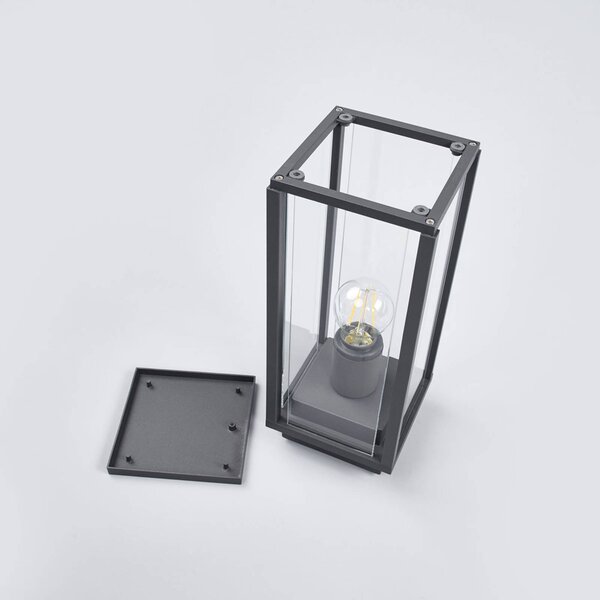 Lampa ogrodowa stojąca Annalea Lucande, możliwość ściemniania, czarny, aluminium, nowoczesny