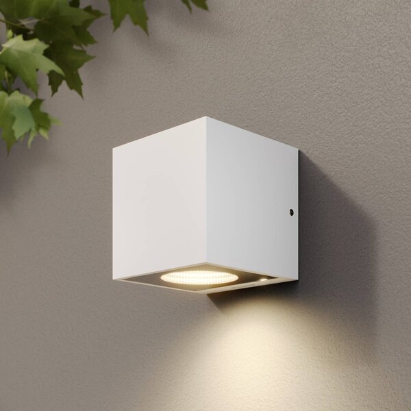 Kinkiet zewnętrzny LED Tassnim Arcchio, możliwość ściemniania, biały / opal, aluminium, nowoczesny